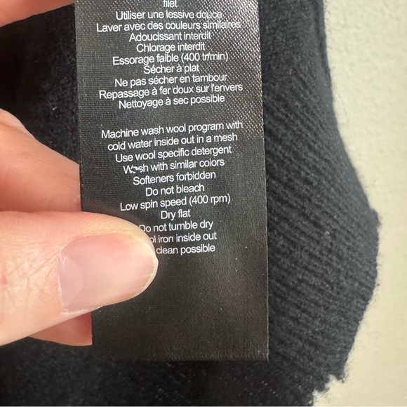 Zadig & Voltaire Cici Patch Cashmere Sweater Black Small Casual Relaxed Boho - Picture 5 of 10